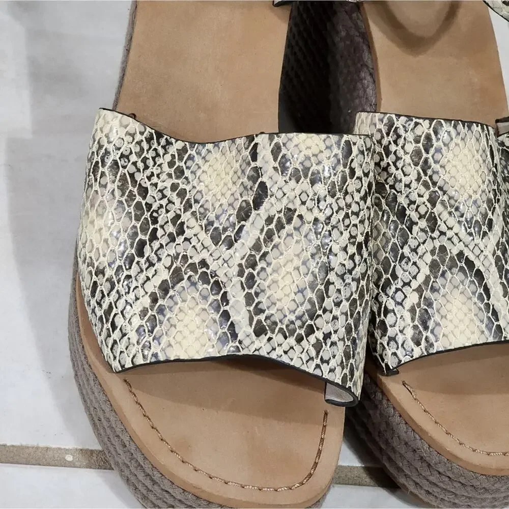 Louise Et Cie Paley Snakeskin Platform Wedge‎ Espadrille Sandals size 42 10 us